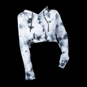 Rue 21 - SM Gray/White Cloudy Day Tie Dye Cropped Hoodie